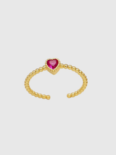 Heart Stone Adjustable Ring