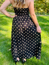Black & Khaki Polka Dot Maxi Skirt