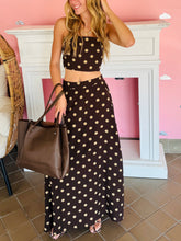 Brown Polka Dot Maxi Skirt