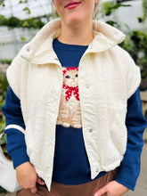 Ivory Sherpa Button Vest