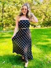 Black & Khaki Polka Dot Strapless Top