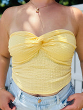 Yellow Strapless Top