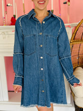 Medium Wash Denim Button Dress