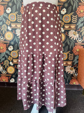 Brown Tiered Polka Dot Maxi Skirt