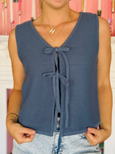 Blue Front Bow Sweater Vest