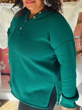 Hunter Green Quarter Button Sweater