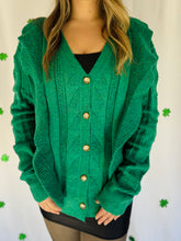 Plus Green Ruffle Cardigan