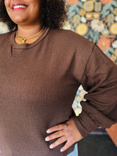 Chocolate Waffle Knit Long Sleeve