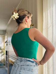 Green V-Neck Bodysuit