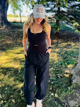Black Athletic Jogger Jumpsuit