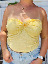 Yellow Strapless Top