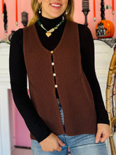 Brown Button Sweater Vest
