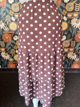 Brown Tiered Polka Dot Maxi Skirt