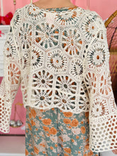 Crochet Long Sleeve Tie Top