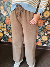 Mocha Acid Wash Wide Leg Sweatpants