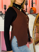 Brown Button Sweater Vest