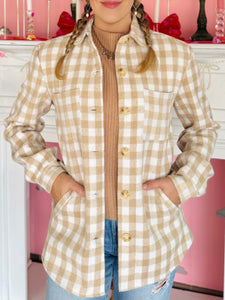 Plaid Fuzzy Lined Shacket