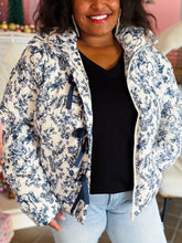 Toile Print Puffer Coat