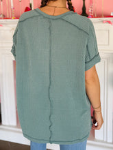 Jade Ribbed V-Neck Top