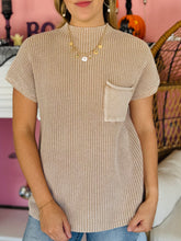 Ash Mocha Mock Neck Short Sleeve Sweater