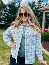 Grey Plaid Oversized Flannel Shacket