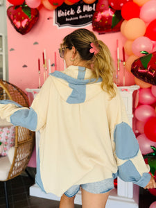 Oversized Denim Contrast Jacket