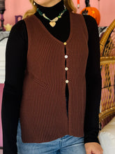 Brown Button Sweater Vest