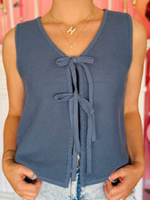 Blue Front Bow Sweater Vest