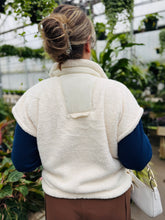 Ivory Sherpa Button Vest