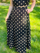Black & Khaki Polka Dot Maxi Skirt