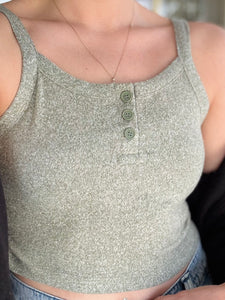 Butter Soft Olive Cropped Tank Top