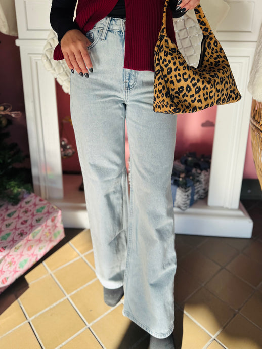 High Waist Wide Leg Denim Jeans