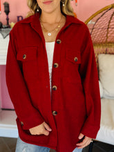 Soft Red Waffle Shacket