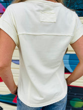 Ivory Button Short Sleeve Top