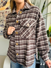 Brown Plaid Oversized Flannel Shacket