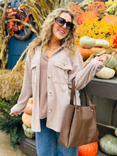 Soft Light Brown Waffle Shacket