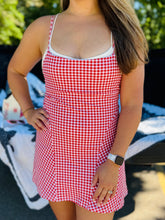 Red Gingham Layered Dress