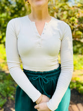 Quarter Button Ivory Long Sleeve