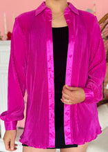 Pink Pleated Long Sleeve Top
