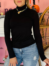 Black Long Sleeve Mock Neck Top