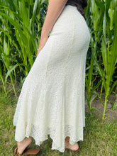Cream Lace Midi Skirt