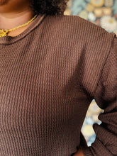 Chocolate Waffle Knit Long Sleeve