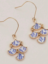 Boho-Chic Blue Floral Earrings