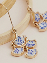Boho-Chic Blue Floral Earrings