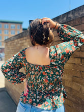 Hunter Green Floral Top