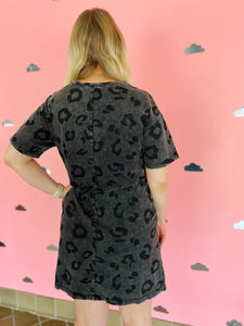 Vintage Wash Leopard Tee Dress