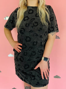 Vintage Wash Leopard Tee Dress