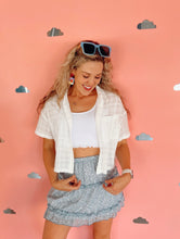 White Button Collar Top
