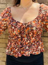 Fall Brown Floral Top