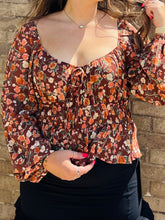 Fall Brown Floral Top